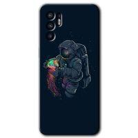 OPPO Oppo Reno 6 Kılıf HD Desen Baskılı Arka Kapak - Astronot Kıyafeti
