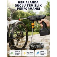 Akülü Araba Yıkama Makinesi 21v Güçlü Basınçlı Ve Çift Akülü Taşınabilir