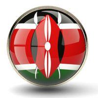 Kenya Rozet Afrika Kenya Ülke Bayrağı Paslanmaz Çelik 3D Camlı Rozet