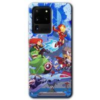 Galaxy S20 Ultra Kılıf HD Desen Baskılı Arka Kapak - Avengers Cartoon + Kırılmaz Cam