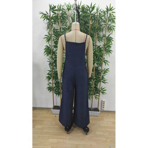 Kadın Askılı Yandan Fermuarlı Geniş Paçalı Valencia Tulum