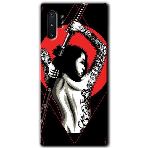 Samsung Galaxy Note 10 Plus HD Baskılı Kılıf + 9D Tam Ekran Koruyucu - Samurai Girl