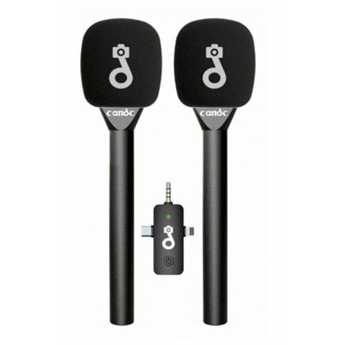 Çift Mikrofonlu Profosyonel Kablosuz Yüksek Kaliteli Ses Kaydı Röportaj Mikrofonu