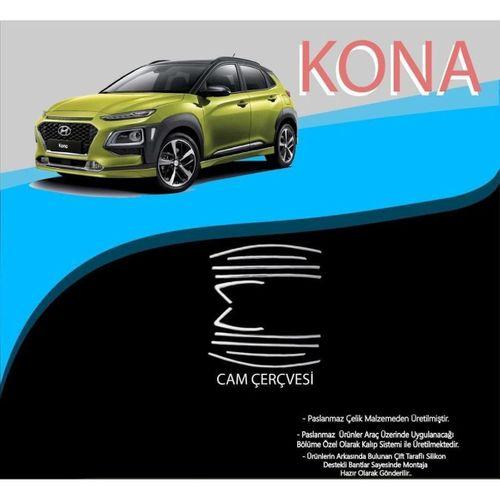 Hyundai Kona Uyumlu Krom Cam Çerçevesi 10 Parça Kona (2018+)