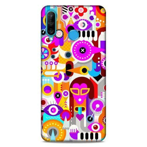 Lopard Huawei P30 Lite Uyumlu Kılıf Soyut Sanat (20) Desenli Koruyucu Kılıf