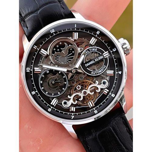 Daniel Klein Deri Kordon Otomatik Mekanizma Metap Ve Güneş Kadranlı Erkek Kol Saati+Bileklik 14013.1