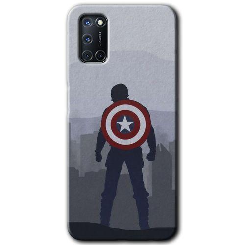 Oppo A52 Kılıf Baskılı Kapak - Captain Avenger + 5D Tam Kaplayan Cam