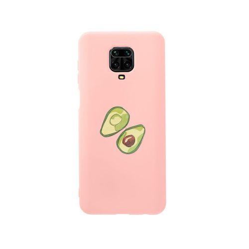 Xiaomi Redmi Note 9s Avokado  Art Premium Silikonlu Pembe Telefon Kılıfı