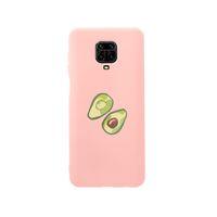 Xiaomi Redmi Note 9s Avokado  Art Premium Silikonlu Pembe Telefon Kılıfı