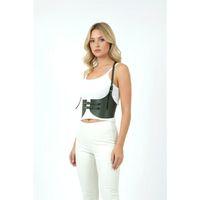 Haki Renk Kalın Kadın Kemeri, Deri Kemer Harness - Brf605