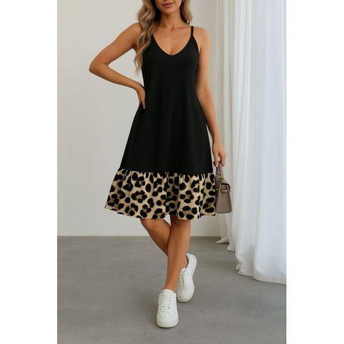 Kadın Ip Detaylı Kısa Elbise Askılı Yuvarlak Yakalı Viskon Etek Süprem Elbise