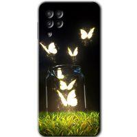 Potkal Hediye Fabrikası Samsung Galaxy M32 Kılıf HD Desen Baskılı Arka Kapak - Işıklı Kelebekler