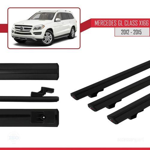 Mercedes GL Class (X166) 2012-2015 Arası ile uyumlu Basic Model Ara Atkı Tavan Barı SİYAH 3 ADET