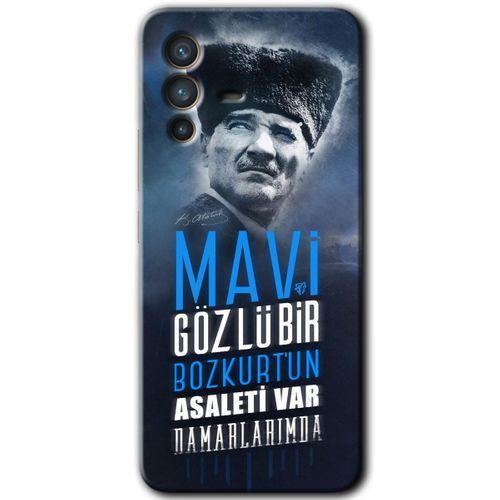MRCİLETİSİM Vivo V23 5G Kılıf HD Desen Baskılı Arka Kapak+Temperli Cam - Bozkurt Atatürk