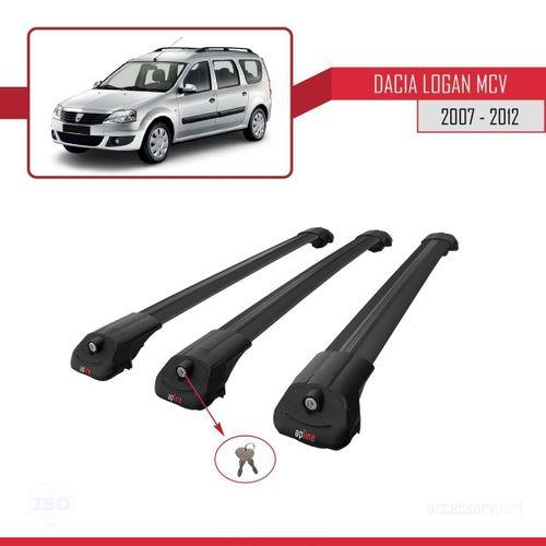 Dacia Logan MCV 2007-2012 Arası ile uyumlu ACE-1 Ara Atkı Tavan Barı SİYAH 3 ADET BAR