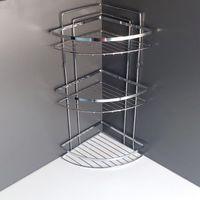 Lamalı Krom Raf 3 Katlı Banyo Düzenleyici Şampuanlık