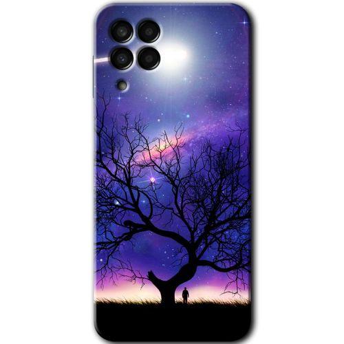 Samsung Galaxy M33 HD Baskılı Kılıf + 9D Tam Ekran Koruyucu - Uzay Silüet