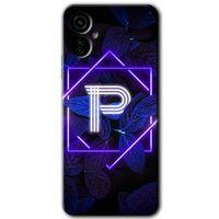 Tecno Camon 19 Neo Kılıf HD Desen Baskılı Arka Kapak - Dark Neon Yaprak P Harfi