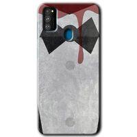 MRCİLETİSİM Samsung Galaxy M21 Kılıf HD Desen Baskılı Arka Kapak + Temperli Cam - Gentleman Blood