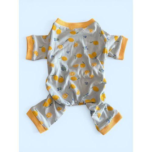 Pineapple Summer Penye Köpek Tulumu | Desenli Köpek Pijaması | Küçük Irklar İçin