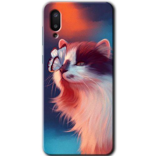 Potkal Hediye Fabrikası Samsung Galaxy A02 Kılıf HD Desen Baskılı Arka Kapak - Cat Butterfly