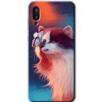 Potkal Hediye Fabrikası Samsung Galaxy A02 Kılıf HD Desen Baskılı Arka Kapak - Cat Butterfly