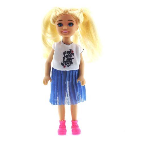 Baonier Mavi Etekli 14 cm Sarışın Tekli Kız Bebek