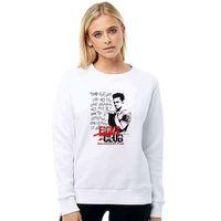 FIGHT CLUB Our Great Baskılı Beyaz Kadın Sweatshirt