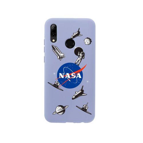 Huawei Psmart 2019 NASA Desenli Premium Silikonlu Lila Telefon Kılıfı