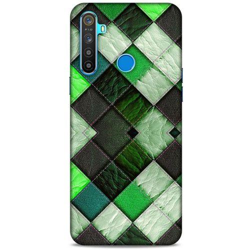 Oppo Realme 5i Kılıf Patchwork (17) Tasarım Kılıf Fıstık Yeşili