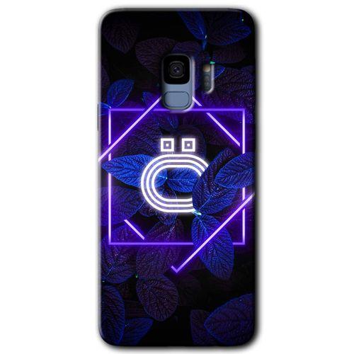 Samsung Galaxy S9 HD Baskılı Kılıf + 9D Tam Ekran Koruyucu - Dark Neon Yaprak Ö Harfi