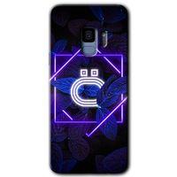 Samsung Galaxy S9 HD Baskılı Kılıf + 9D Tam Ekran Koruyucu - Dark Neon Yaprak Ö Harfi