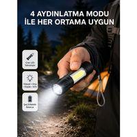 Ultra Dayanıklı 4 Mod Şarjlı Işıldak | Suya Ve Darbeye Dayanıklı | 100.000 Saat Led Ömrü