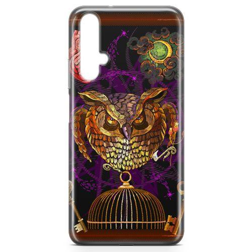 Honor View 20 Kılıf Gotik Baykuş Arka Kapak Koruma Desenli Full Koruyucu