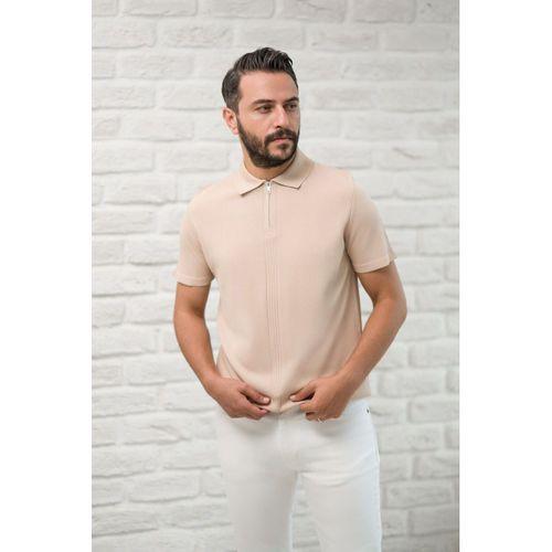San&Fa Slimfit Fermuar Kapamalı Rayon Kumaş Likralı Polo Yaka T-shirt