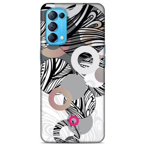 Lopard Oppo Reno 5 5G Uyumlu Kılıf Soyut Sanat (42) Desenli Rugged Armor Kılıf