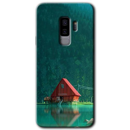 Samsung Galaxy S9 Plus HD Baskılı Kılıf + 9D Tam Ekran Koruyucu - House In Woods