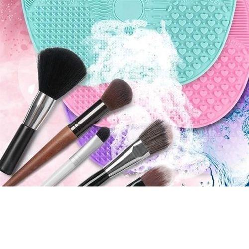 Pratik Kolay Makyaj Fırçası Temizleme Matı Aparatı Aleti Küçük