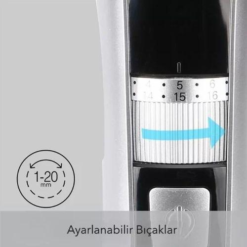 Şarjlı Ayarlanabilir Başlıklı Saç Sakal Traş Makinesi