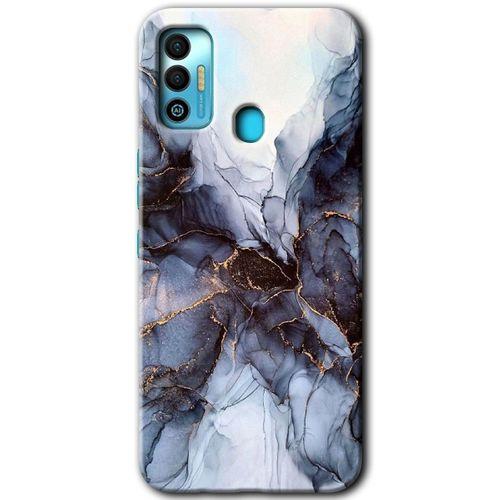 Tecno Spark 7T HD Baskılı Kılıf + 9D Tam Ekran Koruyucu - Otantik Mermer
