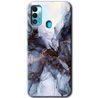 Tecno Spark 7T HD Baskılı Kılıf + 9D Tam Ekran Koruyucu - Otantik Mermer