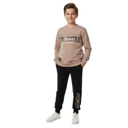 Erkek Çocuk Önü Baskılı Sweatshirt Ve Eşofman Alt Takım BGL-ST05247