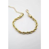 Burgu Çelik Bileklik 4mm - Altın