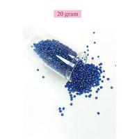 Dökme Cam Kum Boncuk (11/0) 2 mm - 20 Gram -  Koyu Mavi - BNC017