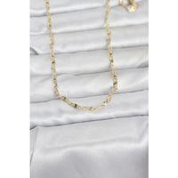 CM 14K Gold Renk Lazerli Gemici Zincir Model 60 cm Kadın Kolye