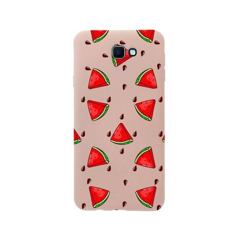 Samsung J7 Prime Karpuz Dilimleri Premium Silikonlu Pembe Telefon Kılıfı