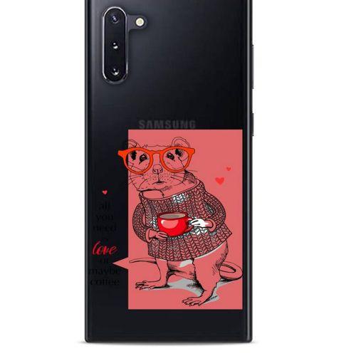 Zoologix (31) Samsung Galaxy Note 10 Şeffaf Kılıf Silikon Desenli