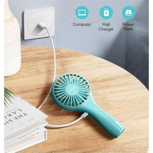 Mini Fan,Telefon Tutucu,Portatif El Vantilatörü Mavi  9,3X19Cm Usb Şarjlı El Fanı