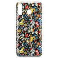 Samsung Galaxy M30 Kılıf Dambıl Bilardo Doodle Arka Kapak Koruma Desenli Full Koruyucu