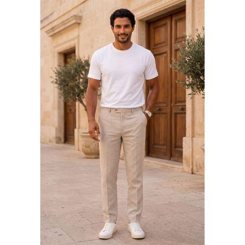 Linklater Regular Fit Basic Likralı Pamuk Erkek T-Shirt - Beyaz